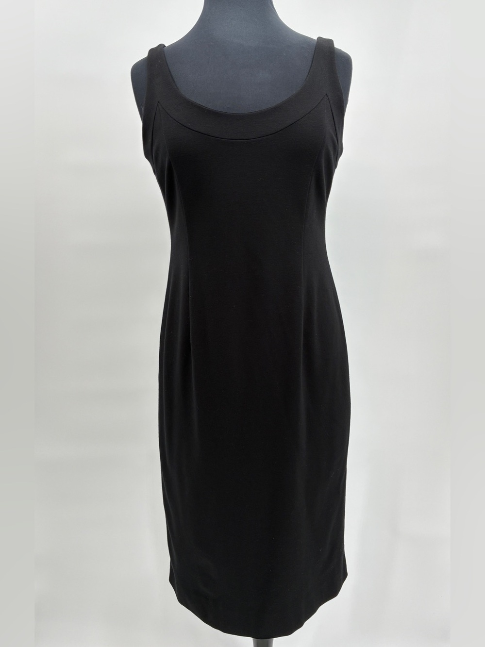 Eileen Fisher Sleeveless Bodycon Sheath Black Business Formal Dress Small